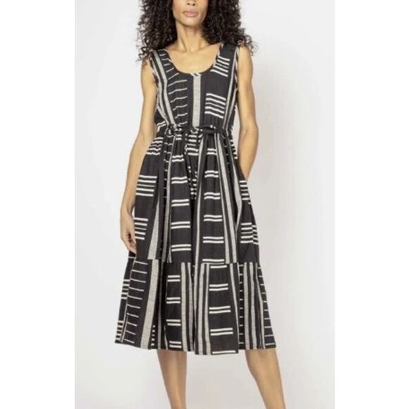 NWT Ace & Jig Tamar Dress in Connoisseur (Brown and White) Sz. 1X - Picture 8 of 9